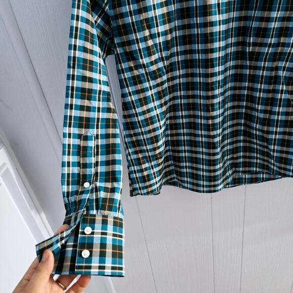 Lands' End Plaid Button Down Supima Cotton Shirt size 10 Petite Western - Picture 9 of 9